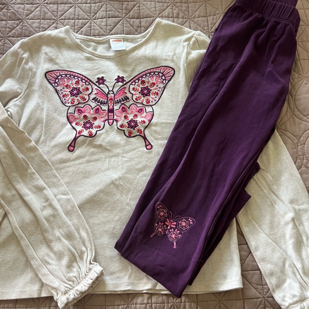 Gymboree Butterfly Set with Purple Pants
